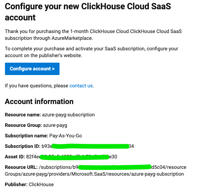 ClickHouse Cloud sign up info form - Zoomed