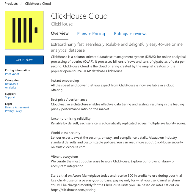 ClickHouse Cloud sign up info form - Zoomed