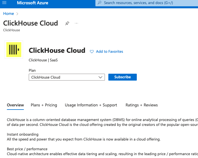 ClickHouse Cloud sign up info form - Zoomed